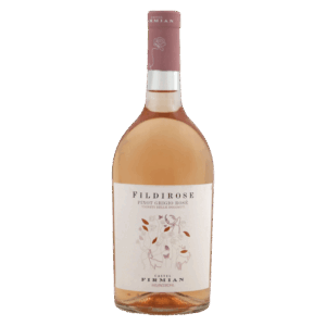 Rosé wijn van Pinot Grigio druif uit Italië, frisse wijn met perzik en bloesem, lichtgekleurde Italiaanse rosé wijn.