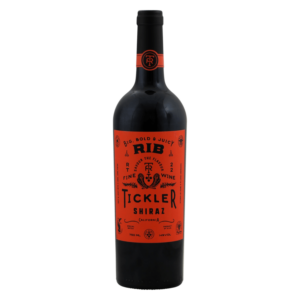 Zuid-Afrikaanse wijn van Shiraz, Tickler met fel rood etiket en stevige rode wijn met kruidigheid en barbecuestijl