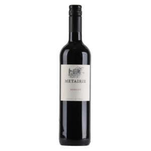 Franse wijn van Merlot uit Pays d’Oc, Métairie met wit etiket en soepele rode wijn met fruitige en zachte afdronk
