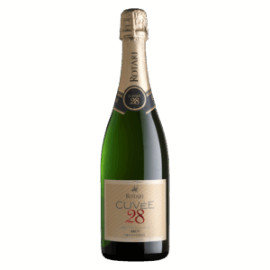 Mousserende wijn – Rotari Cuvée 28 wijn uit Trentino Italië met beige etiket en feestelijke uitstraling