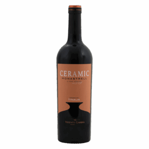 Spaanse wijn van Monastrell uit Valencia, Ceramic Tinaja met terracotta etiket en pure rode wijn met amfoorvergisting