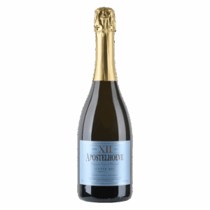 Apostelhoeve Cuvée XII mousserende wijn uit Nederland met blauwe label, elegante wijn met fijne bubbels