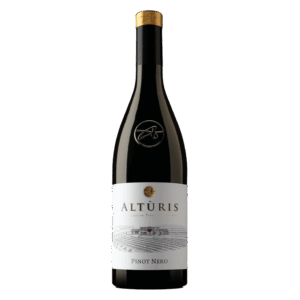 Rode wijn van Pinot Nero uit Friuli Italië, elegante wijn van Altùris met modern etiket en verfijnde Italiaanse stijl