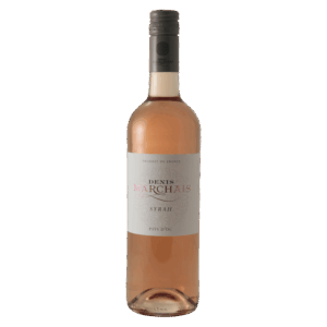 Rosé wijn van Syrah druif, Franse wijn van Denis Marchais in slanke fles met grijs etiket, Pays d’Oc wijn