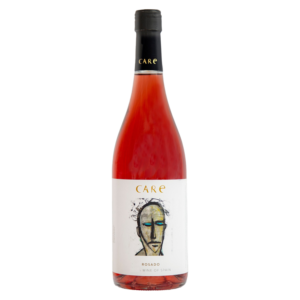 Rosé wijn uit Cariñena Spanje, wijn van Garnacha druif in opvallende fles met kunstetiket, Care Rosado wijn