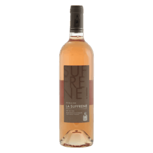 Rosé wijn uit Bandol Frankrijk, wijn van Domaine La Suffrène in elegante fles met modern etiket, Zuid-Franse wijn