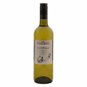 Witte wijn, Chardonnay druif, Californië Verenigde Staten – Big Top wijn met circuslabel en schroefdop
