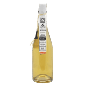 Witte wijn, Pecorino druif, Abruzzo Italië – wijn van Lunaria met eco-label en touwtje rond de hals