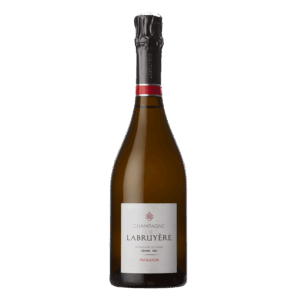 Champagne uit Frankrijk, Champagne Labruyère Prologue in elegante fles met minimalistisch wit etiket en zwarte top