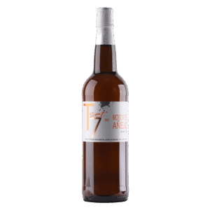 Moscato wijn Selección 77 – Spaanse amberkleurige wijn met witte capsule en modern etiket