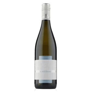 Witte wijn, Viognier druif, Thracische Vallei Bulgarije – Burogozone wijn met zilveren dop en strak blauw label