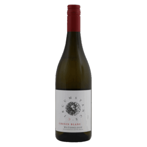 Witte wijn, Chenin Blanc druif, Stellenbosch Zuid-Afrika – Circumstance wijn met rood accent en natuurlabel