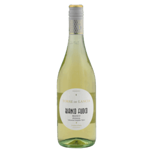 Witte wijn, Muscat druif, Sicilië Italië – Bianco Fuoco wijn met helder label en zilveren schroefdop