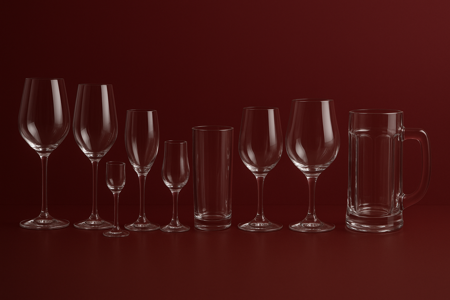 Afbeelding wijn glazen en bier glazen