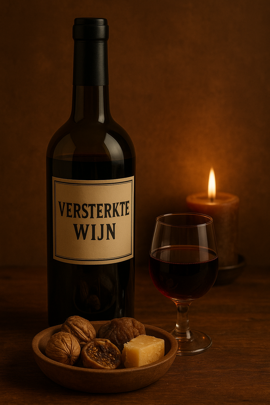 fles versterkte wijn met glas port