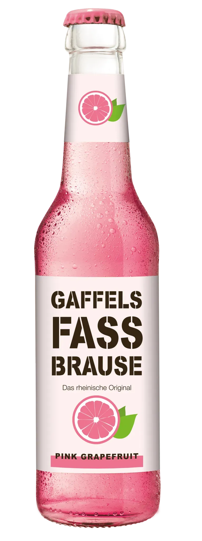 Fles Gaffels Fassbrause Pink Grapefruit bier met fris roze design, alcoholvrij bier met citrus en zoetzure twist