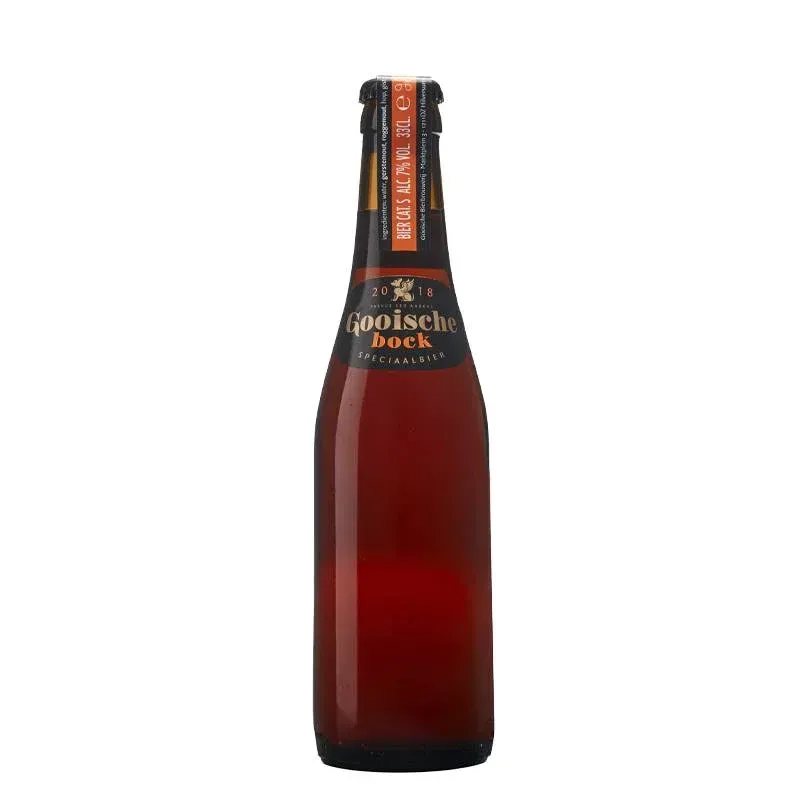Gooische Bock bier in donkere bier fles met zwart-bruine label – krachtig seizoensbier van de Gooische Bierbrouwerij