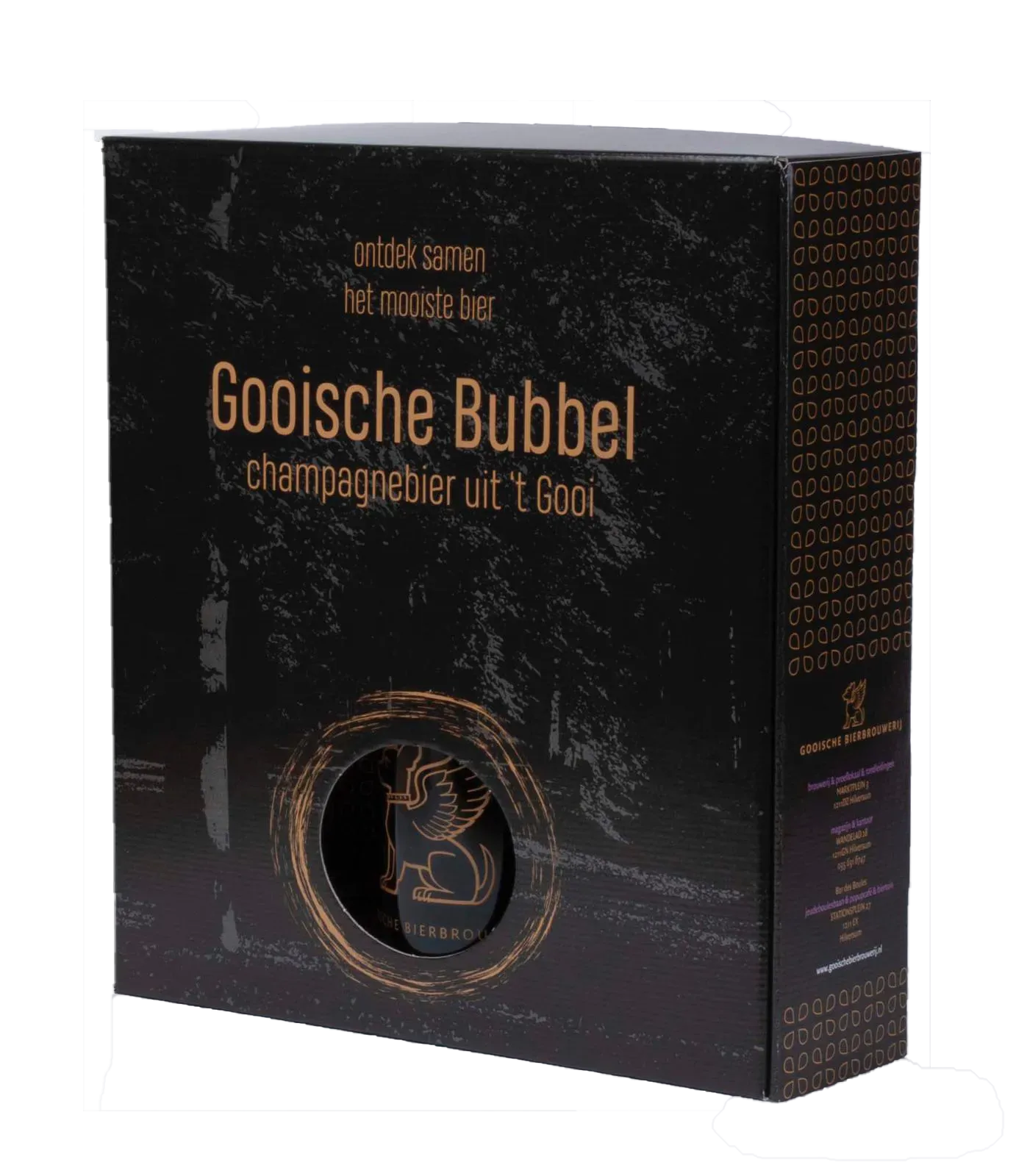 Gooische Bubbel champagnebier uit ’t Gooi in luxe zwarte cadeaudoos – sprankelend bier met mousserend karakter
