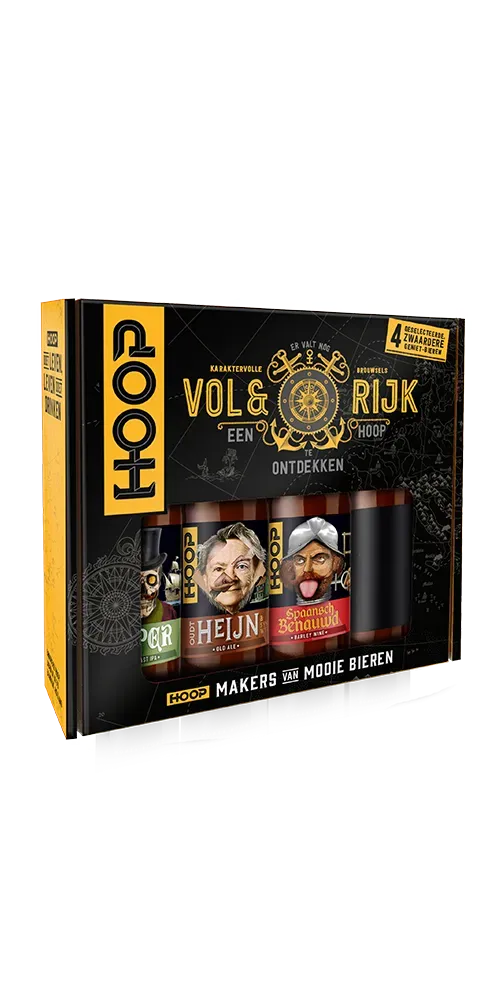 Hoop Vol & Rijk bier pakket met 4 karaktervolle bieren in doos – speciaalbier selectie om bier te ontdekken