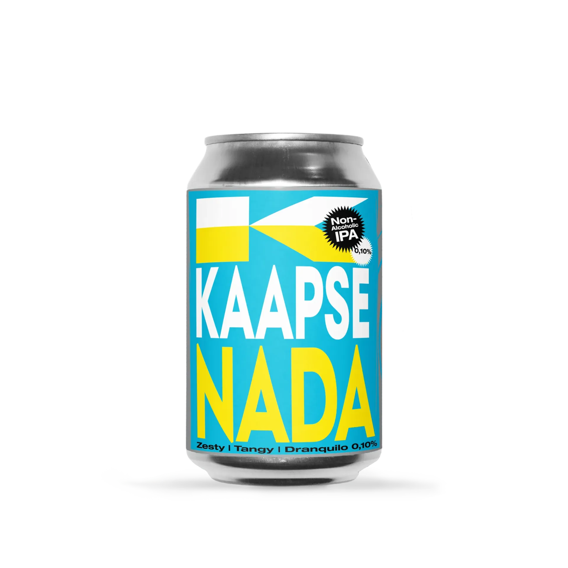 Kaapse Nada bier – alcoholvrije IPA met citrus en frisse bitterheid in strak designblik, modern en doordrinkbaar bier.
