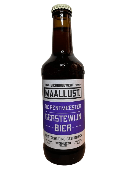 De Rentmeester bier van Maallust – krachtige gerstewijn in fles met paars etiket en robuuste uitstraling uit Veenhuizen.