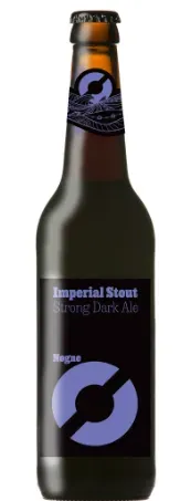 Fles Imperial Stout bier van Nøgne Ø met zwart-paars etiket, krachtige dark ale met modern design