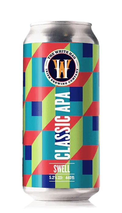 Swell Classic APA bier van The White Hag in kleurrijk geometrisch blik – fruitig en hoppig Amerikaans pale ale bier