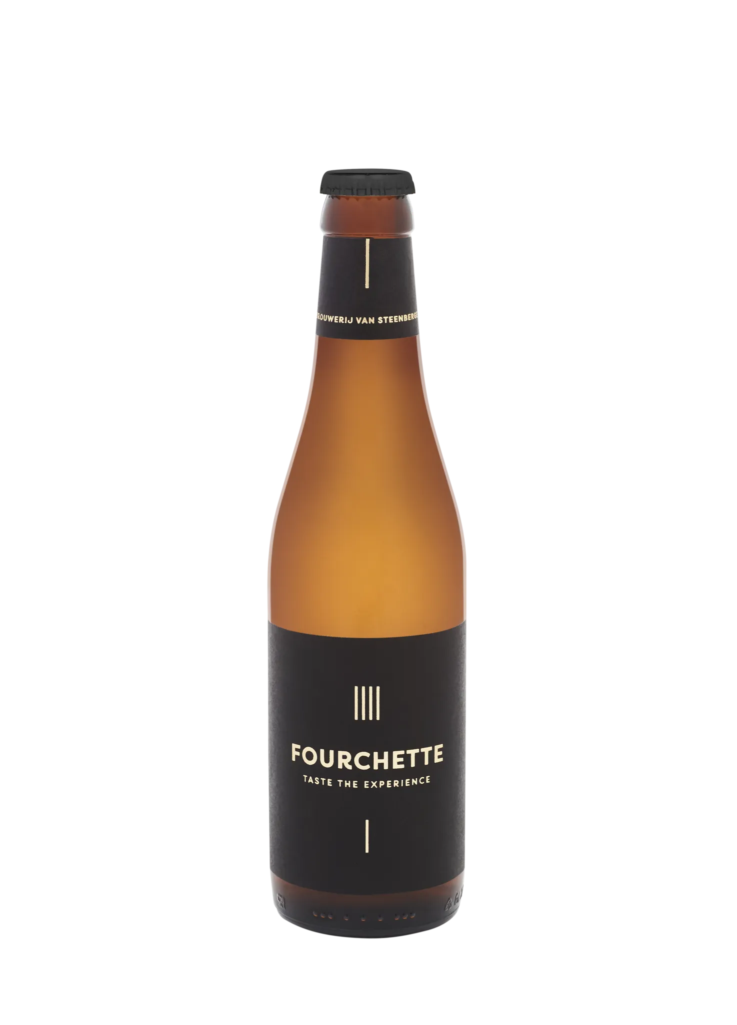 Strakke fles Fourchette van Brouwerij Van Steenberge. Elegant blond bier gebrouwen voor foodpairing en fine dining.