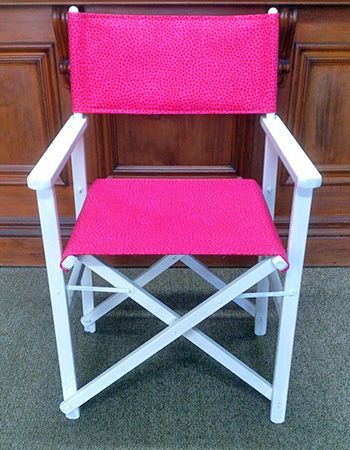 pink fabric foldable chair