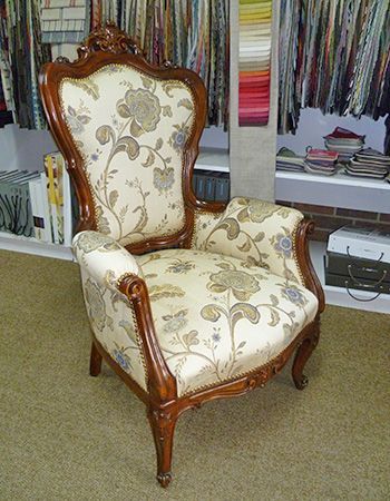 Side view of an upholstered chair