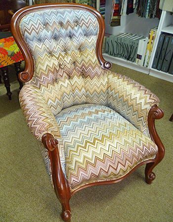 View of an upholstered chair