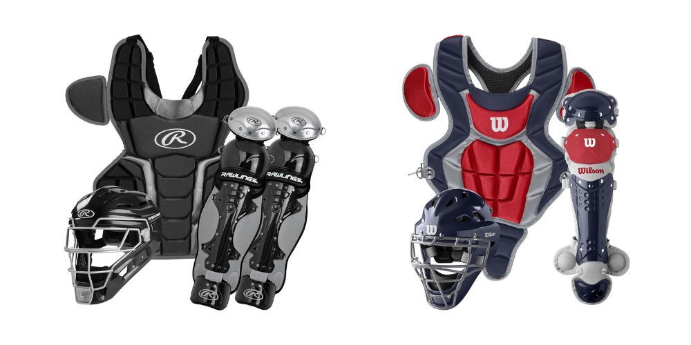 A picture of a catcher 's chest protector and a helmet.