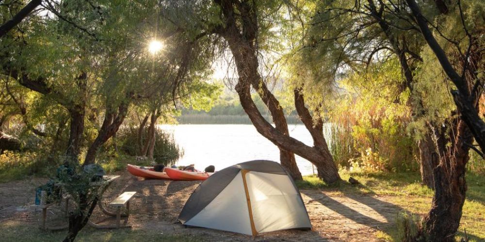 Campsite overlooking the Grand Canyon in Arizona