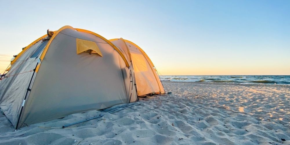 Beachfront campsite in Florida with ocean view