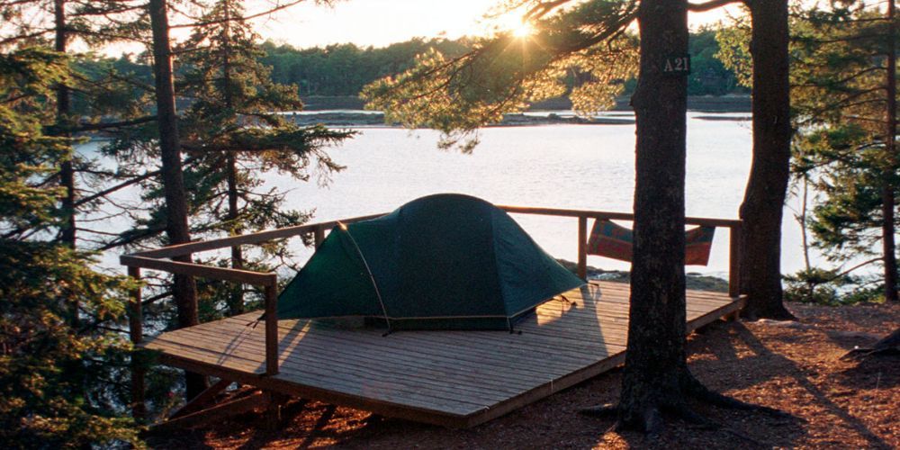 Oceanfront camping at Acadia National Park