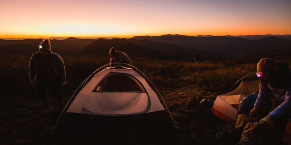 Camping near the Blue Ridge Mountains in South Carolina