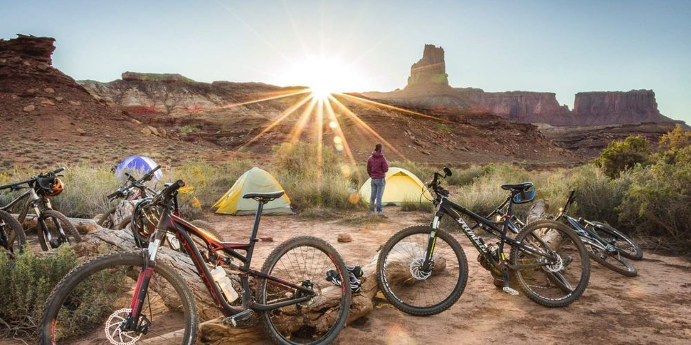 Camping at Zion National Park in Utah with stunning red rock formations