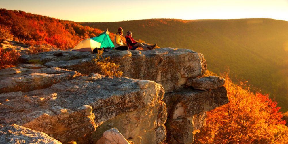 Camping by the water at Watoga State Park in West Virginia