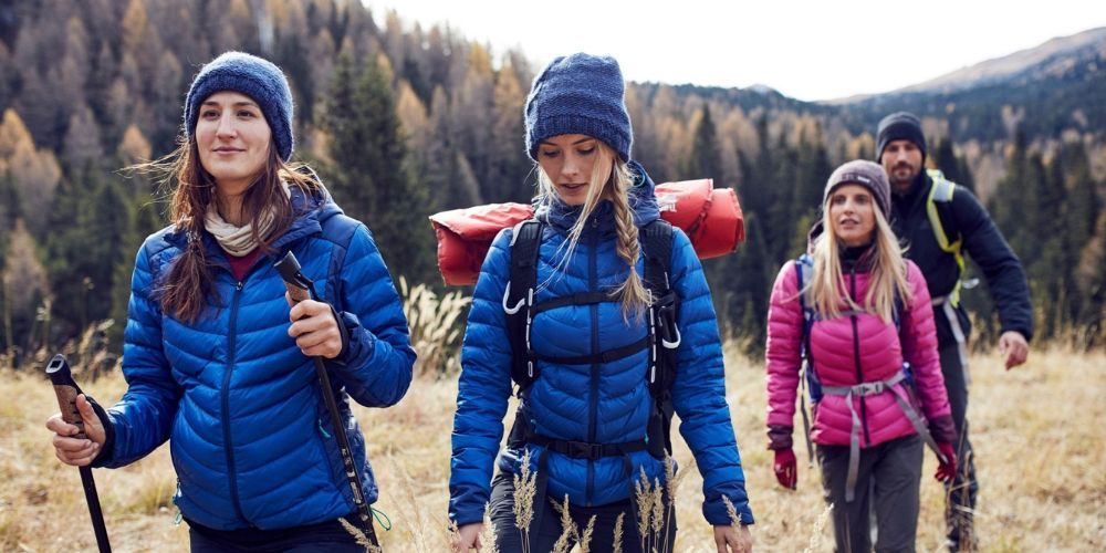 A group of people are hiking in the mountains.