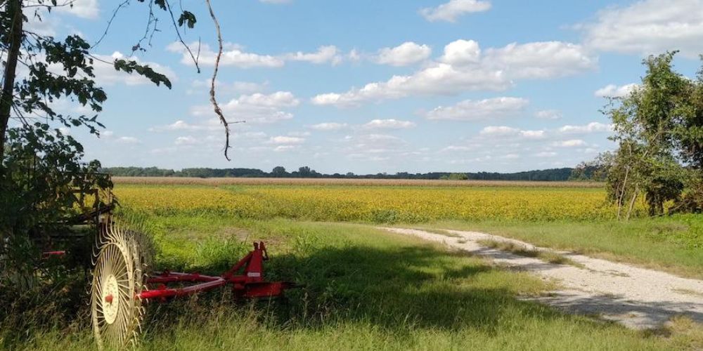 Scenic bike route in Illinois countryside