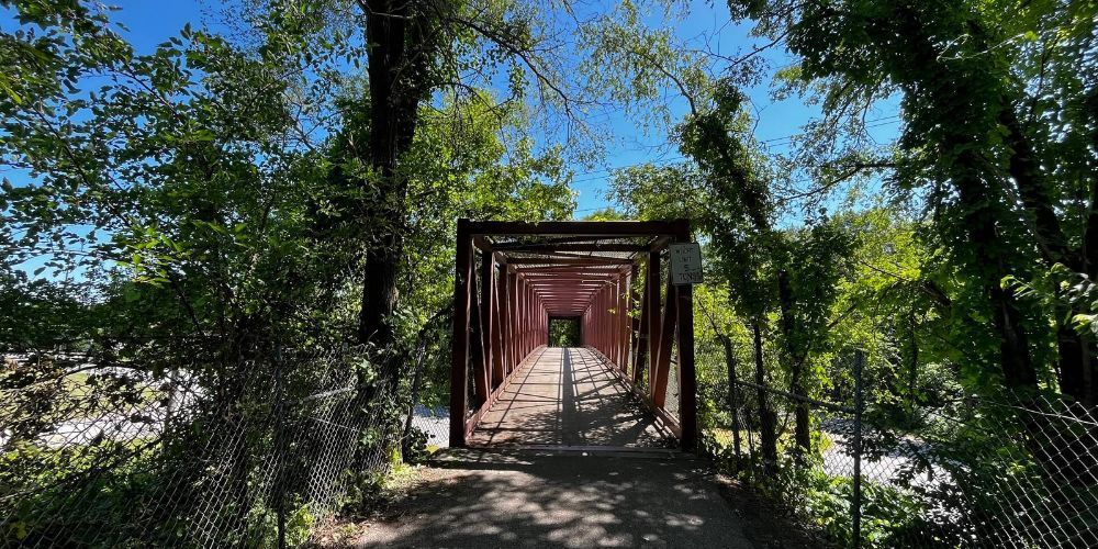 Flat bike trail in Indiana countryside