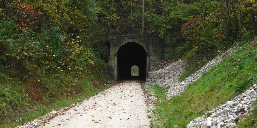 Scenic bike trail in Kentucky's rolling hills