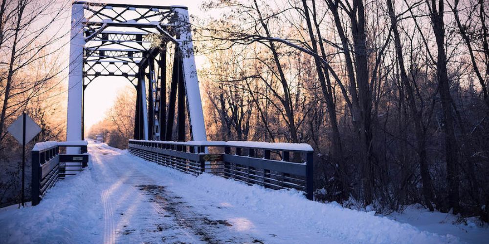 Biking on an inland trail in Michigan