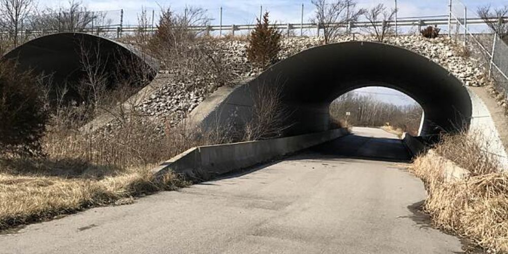 Flat bike trail in Missouri's plains