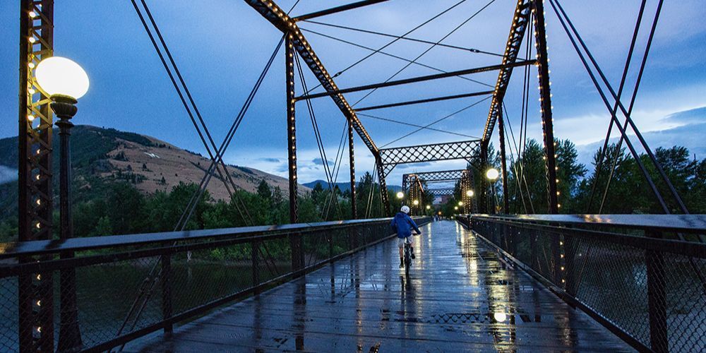 Scenic bike route in Montana's countryside