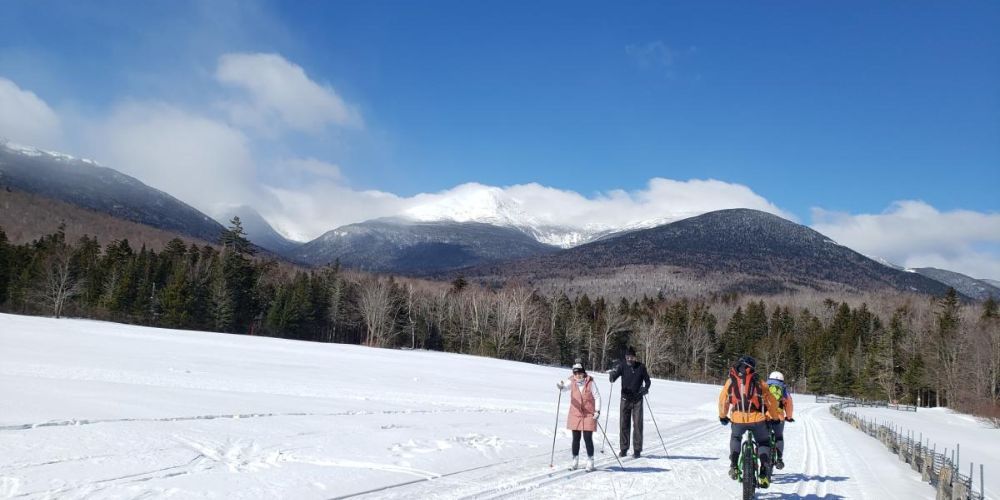 Biking by a lake in New Hampshire