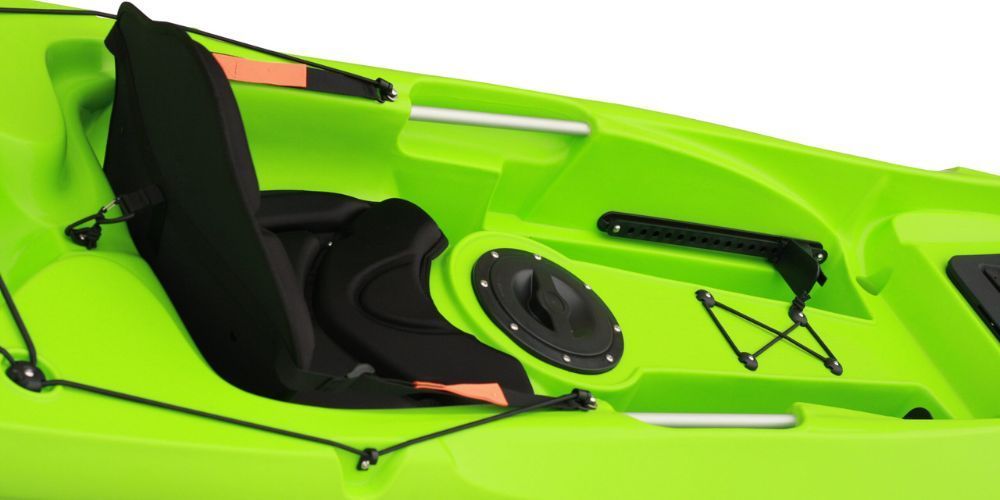 kayak seat in green kayak