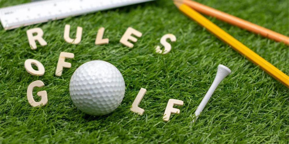 A golf ball , tee , pencils , and ruler are on the grass.