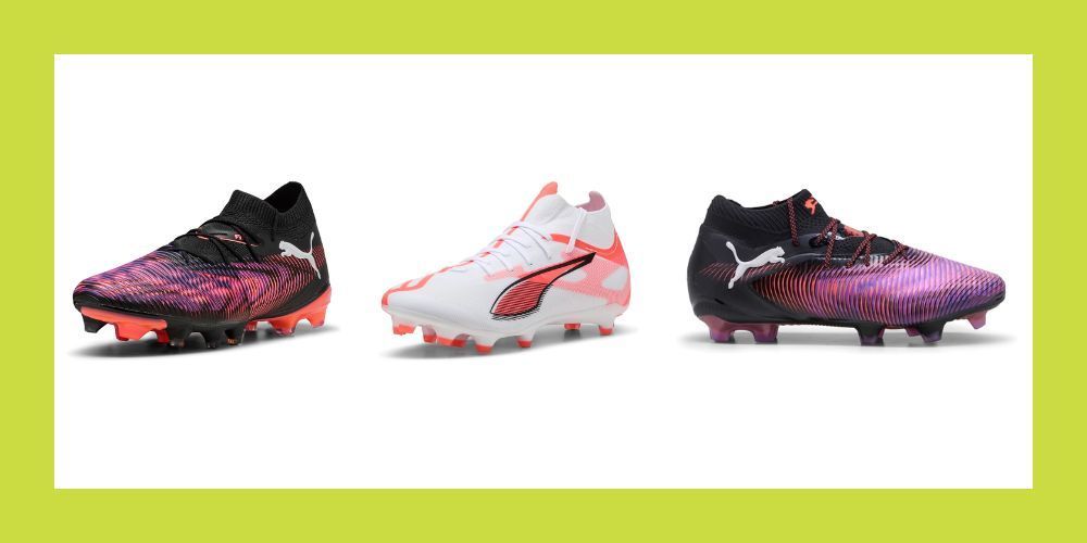 Puma soccer cleats on a grass pitch