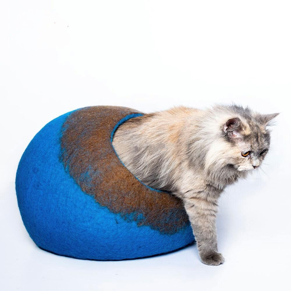 soft felt wool cat cave